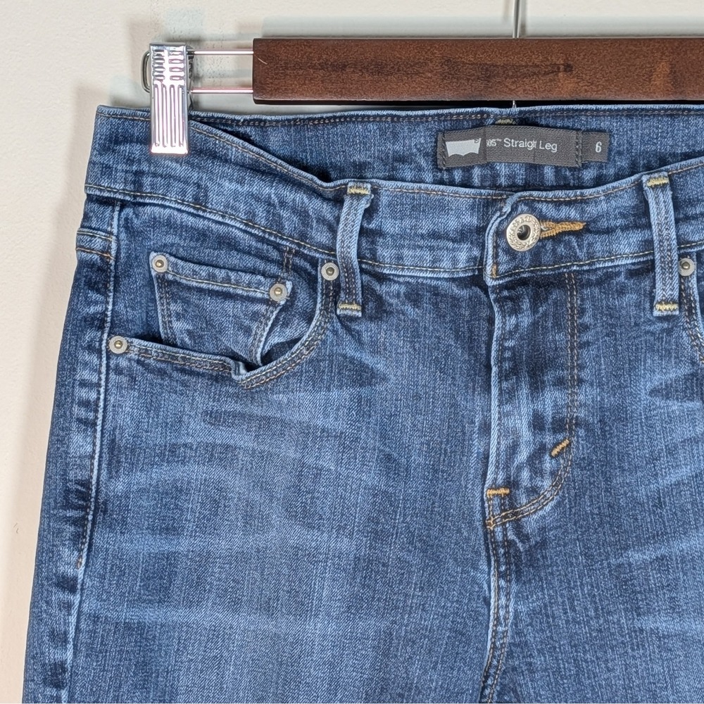 Levis 505 Straight Leg Jeans Womens 6 Medium Wash Blue Denim